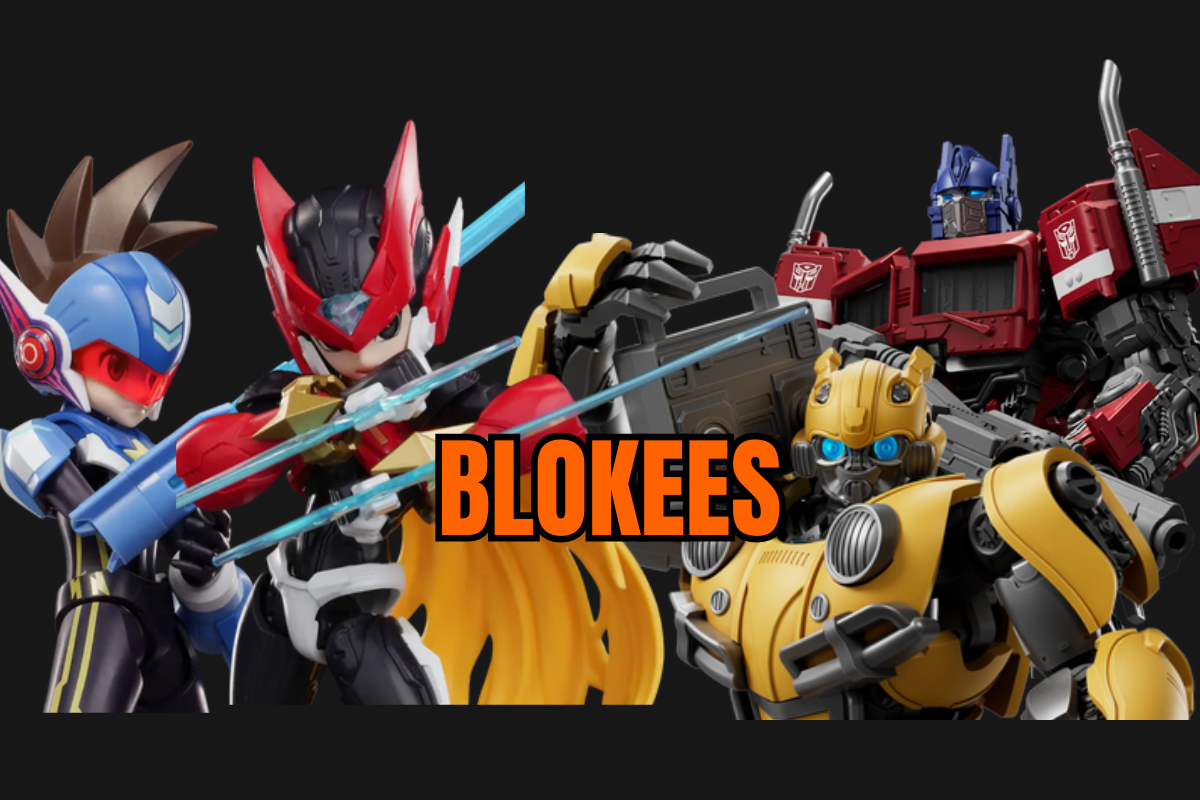 Blokees Optimus Prime 26, Bumblebee 27, Shooting Star Mega Man 01 e Zero 02 Champion Class