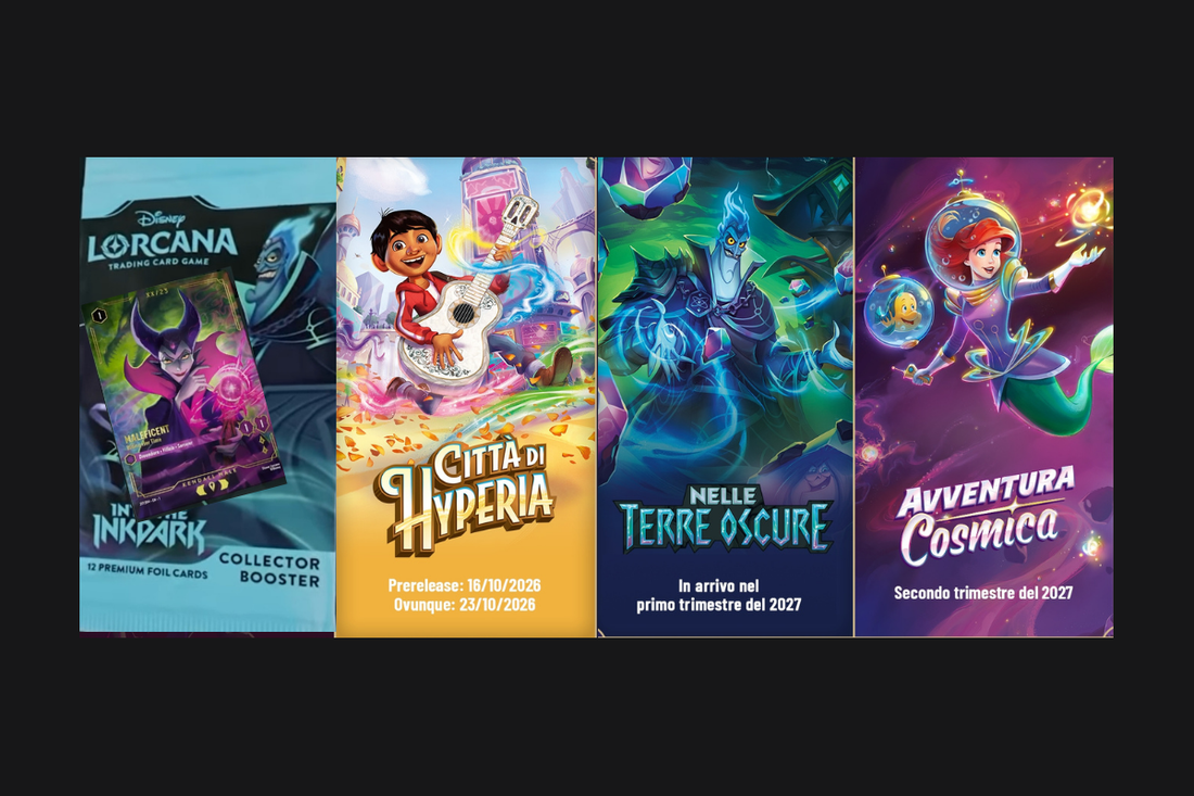 Disney Lorcana al D23 2026: Città di Hyperia, Illustrious, Collector Booster, Into the Inkdark, Cosmic Quest