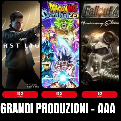 Selezione di videogiochi tripla A e titoli ad alta produzione per Nintendo Switch 2