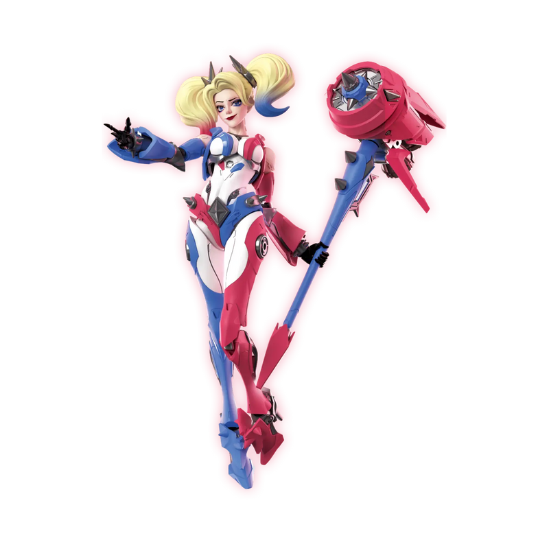Blokees DC Comics Champion Class 04 Harley Quinn model kit ufficiale con 42 punti di articolazione e accessori intercambiabili