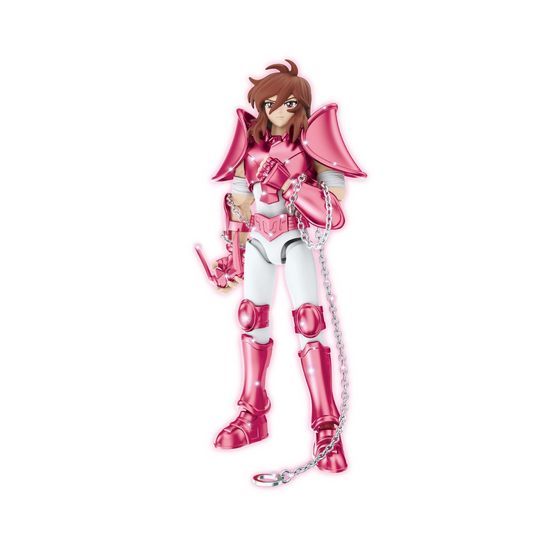 Model kit Blokees Champion Class 15 di Andromeda Shun dei Cavalieri dello Zodiaco in posa dinamica con la Catena