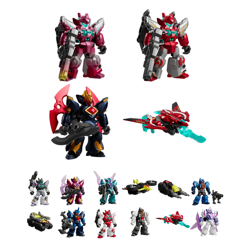 Blokees Astral Rally The Blazing Light 02 codice 75935 EAN 810181537413, collezione di 12 mecha: AST Mizar, AST Mizar Proto, AST Wings Mansion, XV Mensa, XV Microscopium, XV Telescopium, VT Aquarius, VT Eridanus, VT Piscis Austrinus, MAV Flora, MAV Metis e MAV Hygiea