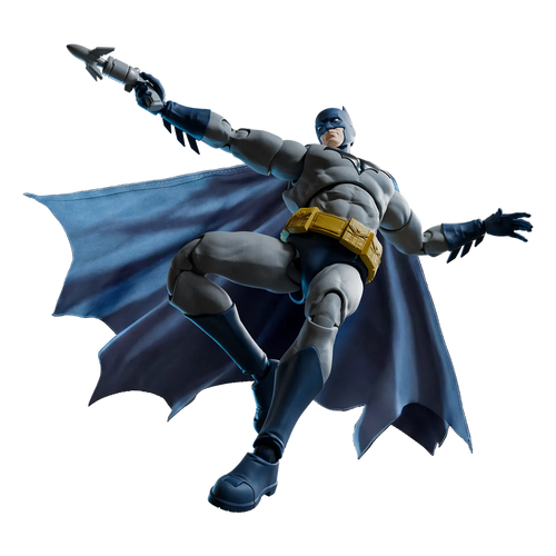 Batman Hush Blokees Champion Class 05 in posa dinamica con mantello e Grapnel Gun set 75690