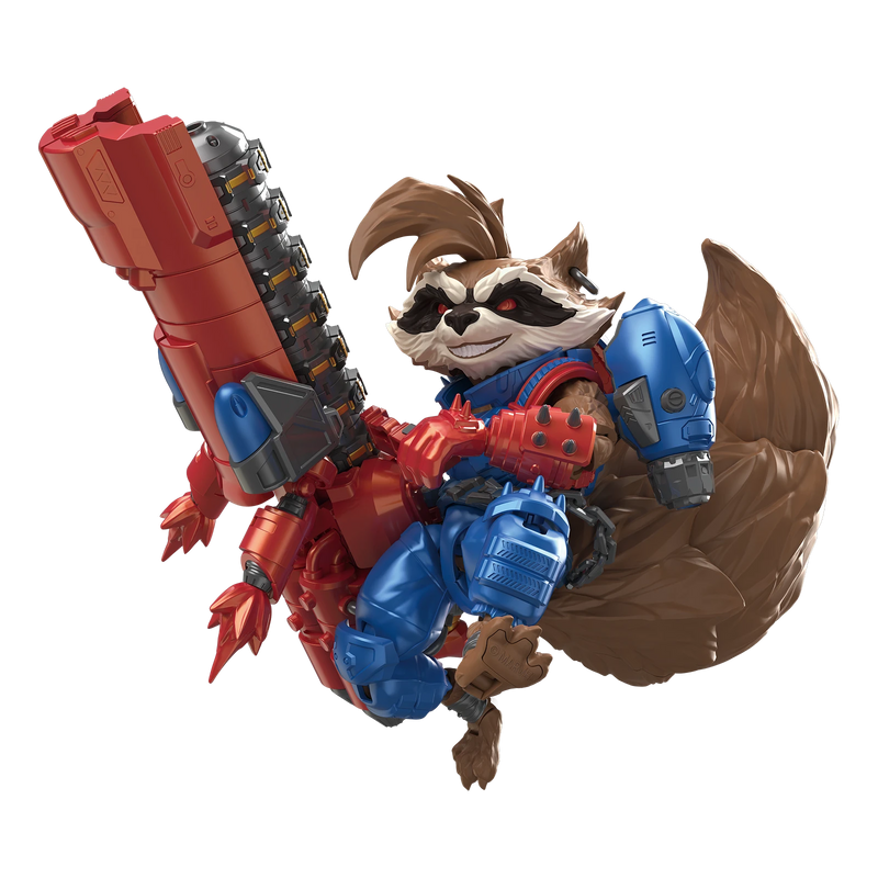 Rocket Raccoon Blokees Marvel Rivals con accessori e parti effetto incluse