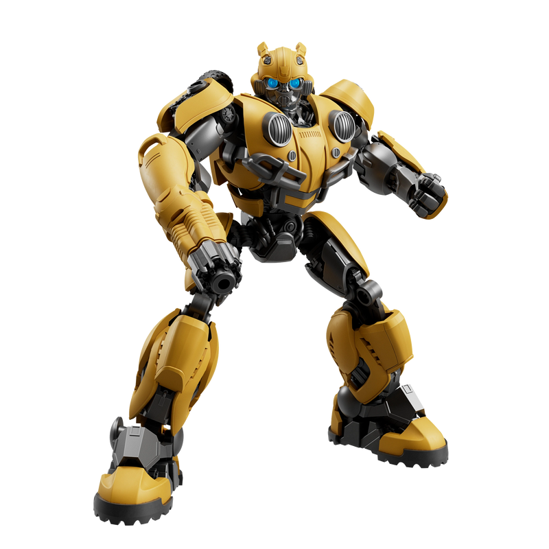 Blokees Transformers Bumblebee 27 visto frontalmente, modello da costruire e collezionare ispirato al personaggio Bumblebee, con caratteristico colore giallo, dettagli neri e design robotico articolato 71427