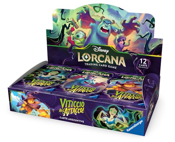 Disney Lorcana Viticcio all'Attacco Booster Box Set 13 con 24 buste dell'espansione Attack of the Vine ufficiale Ravensburger