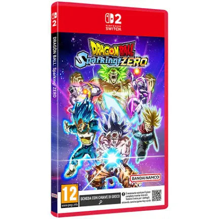 Copertina di DRAGON BALL: Sparking! ZERO per Nintendo Switch 2 con Goku e altri Saiyan in una scena di combattimento ad alta energia con effetti energetici spettacolari