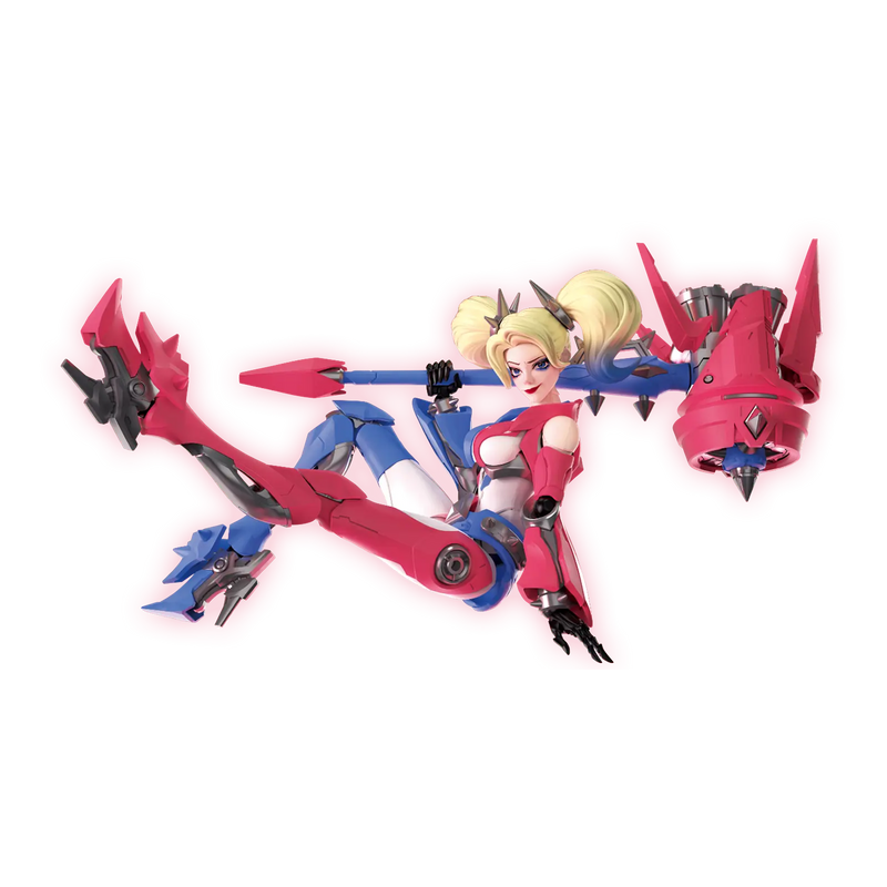 Kit di montaggio Blokees Harley Quinn DC Champion Class 04 in scala 1:12 con martello, mani intercambiabili e dettagli premium.