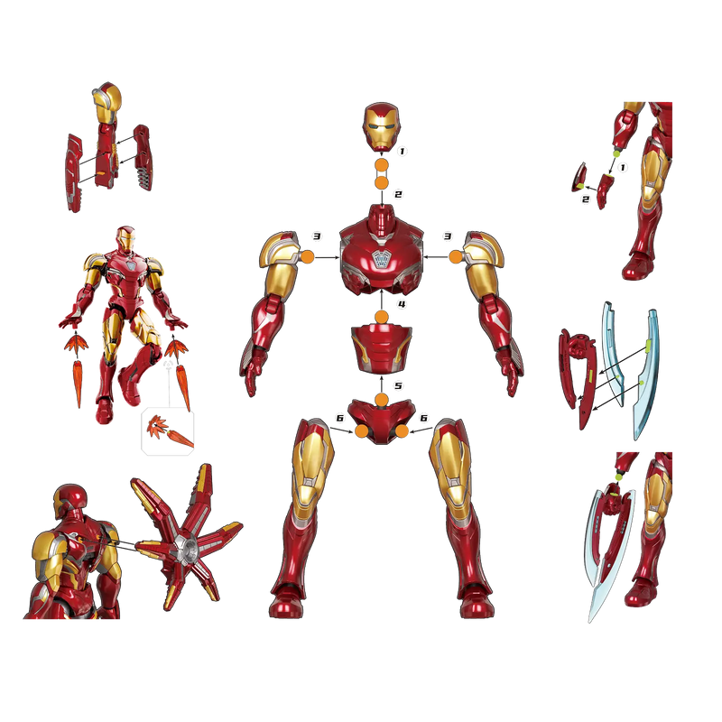 Model kit Iron Man MK85 con accessori inclusi