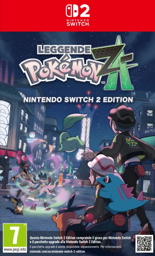 Copertina di Leggende Pokémon: Z-A per Nintendo Switch 2 con ambientazione futuristica di Luminopoli e Pokémon iconici in uno stile urbano e tecnologico.