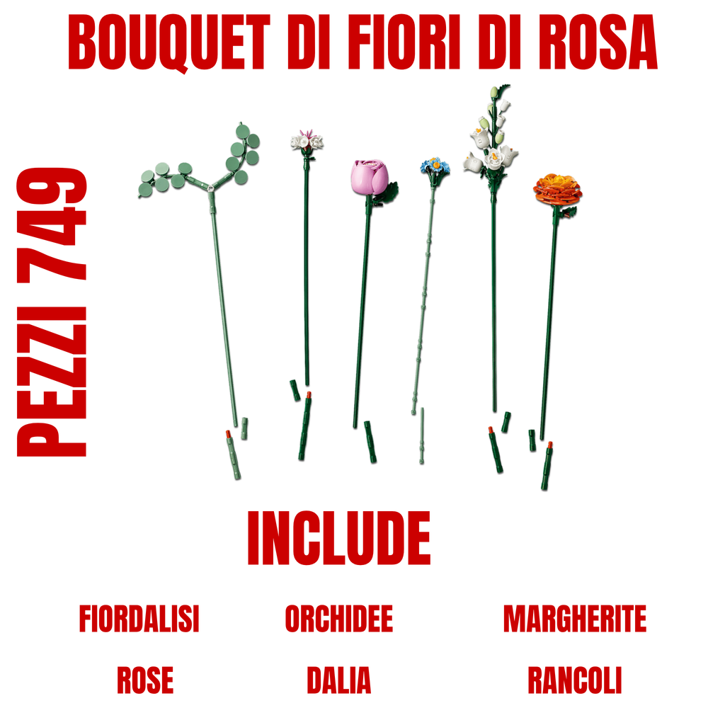  LEGO botanicals 10342 bouquet rosa per ambienti rilassanti