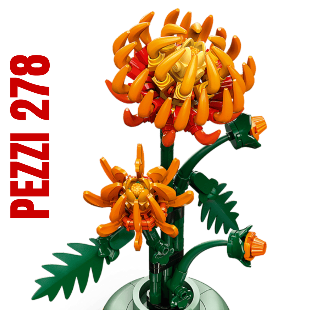 LEGO Crisantemo 10368 Fiore Decorativo Elegante Ispirato alla Tradizione Floreale