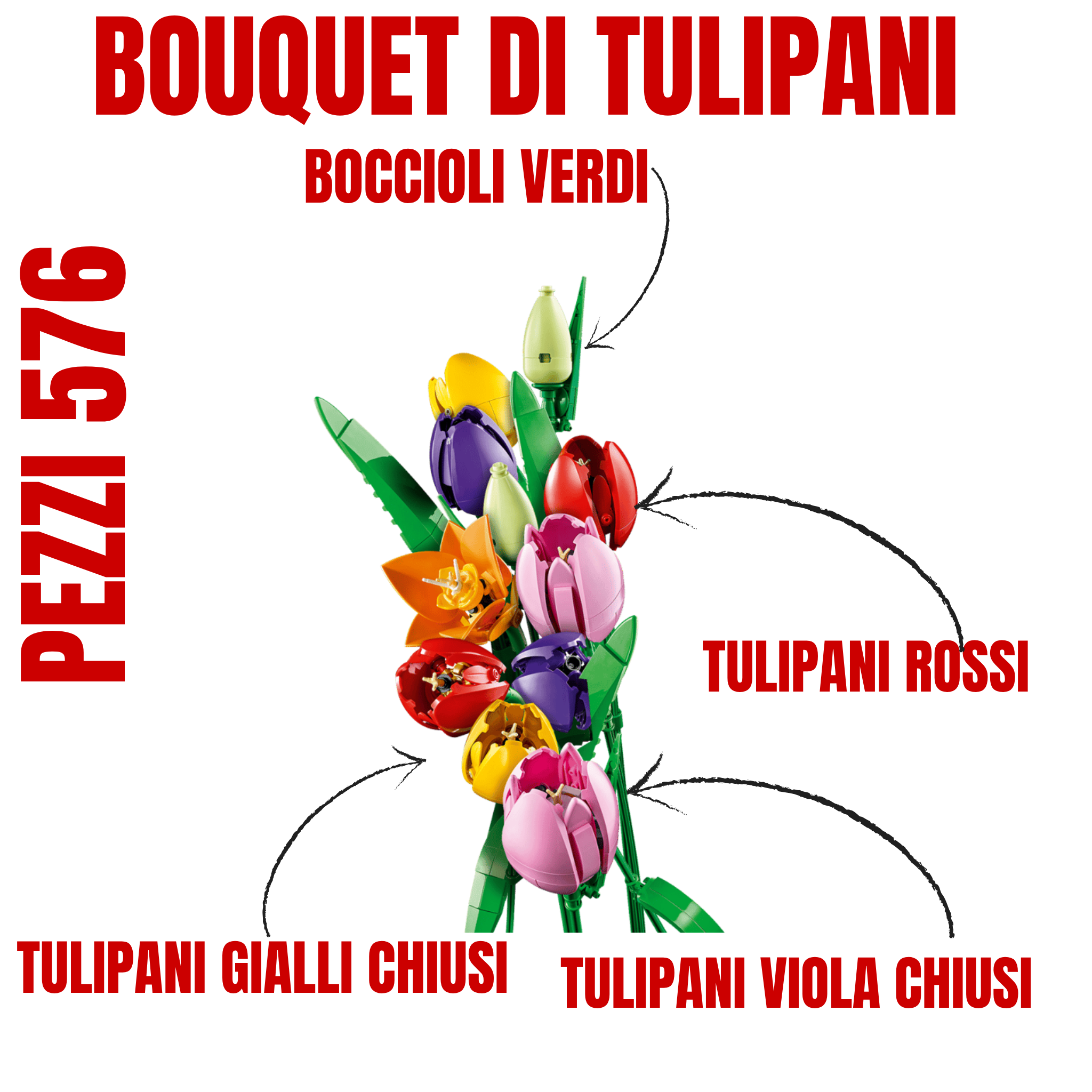  LEGO botanicals 11501 tulipani per ambienti moderni e colorati
