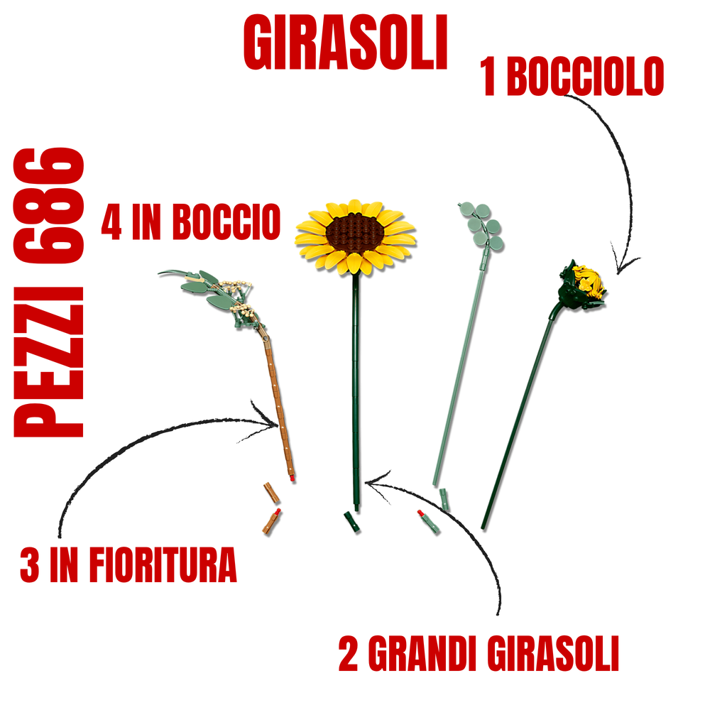  LEGO botanicals 11502 girasoli per ambienti luminosi e accoglienti