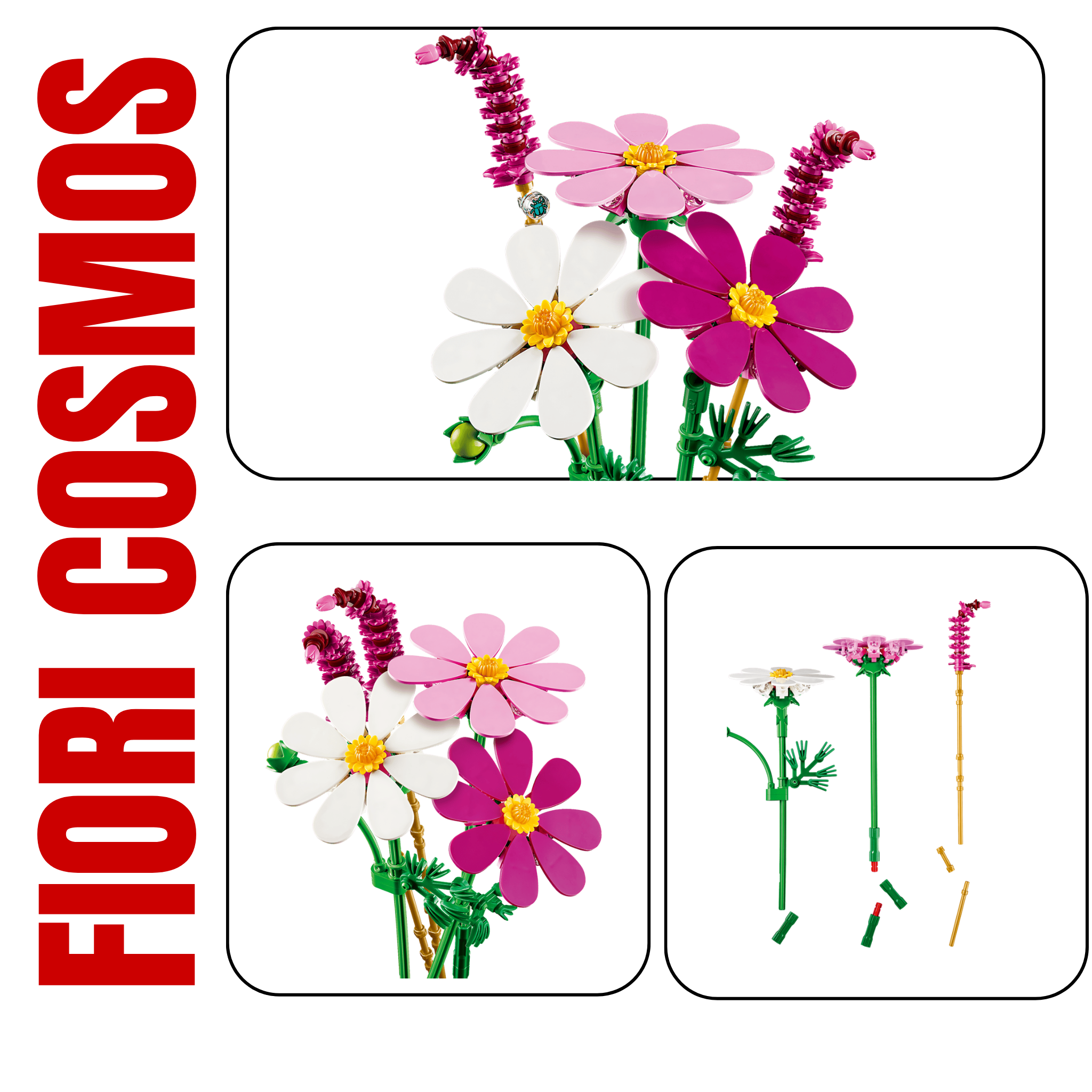 1. LEGO Fiori Cosmos 11514 composizione floreale leggera elegante decorazione casa