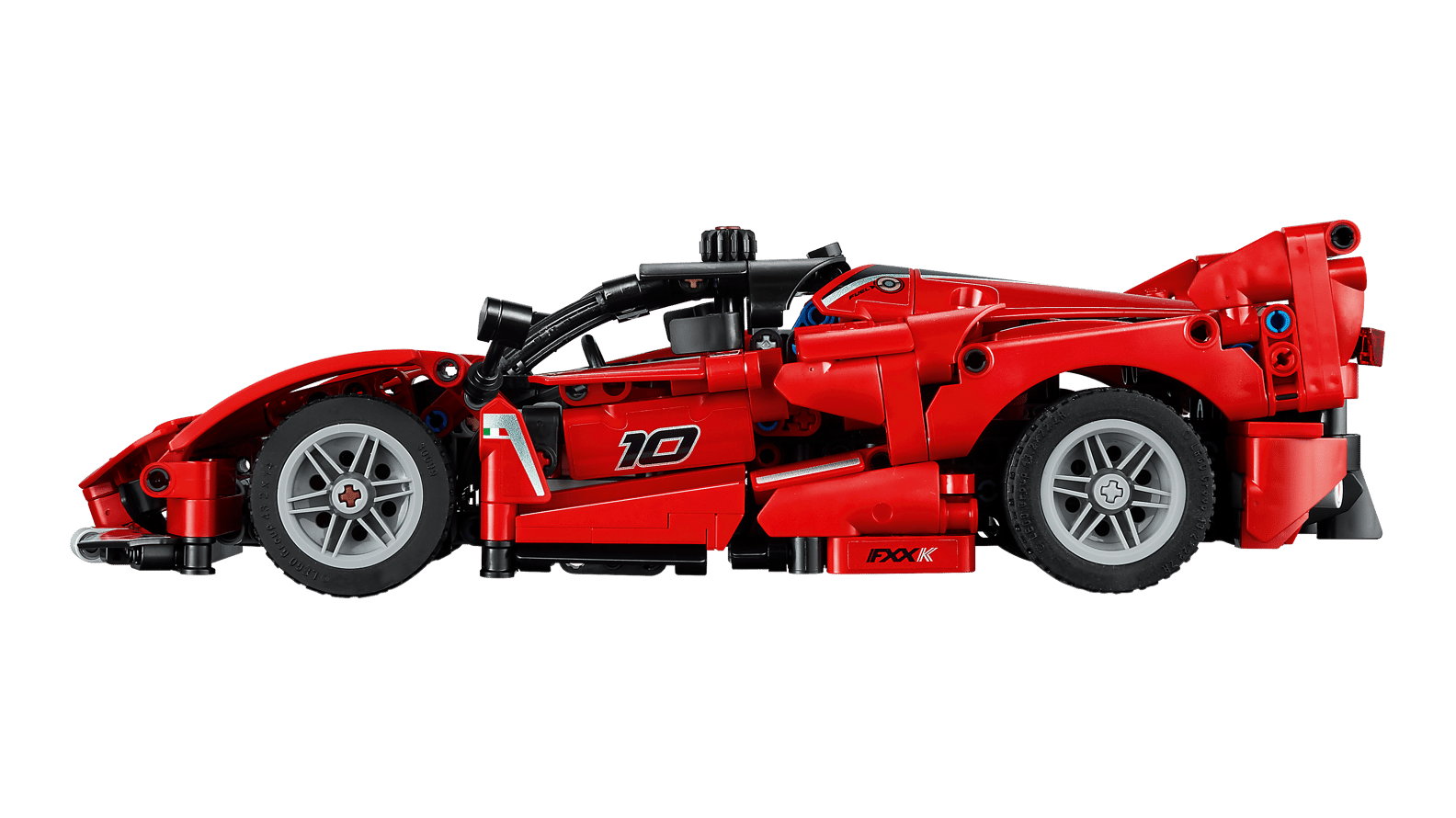 modello LEGO Ferrari FXX K dettagli aerodinamici pista
