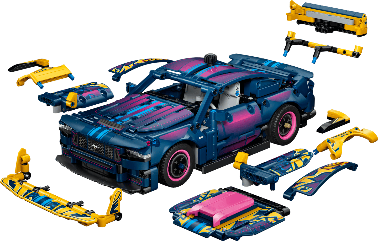 modello LEGO Mustang GT custom garage dettagli tuning