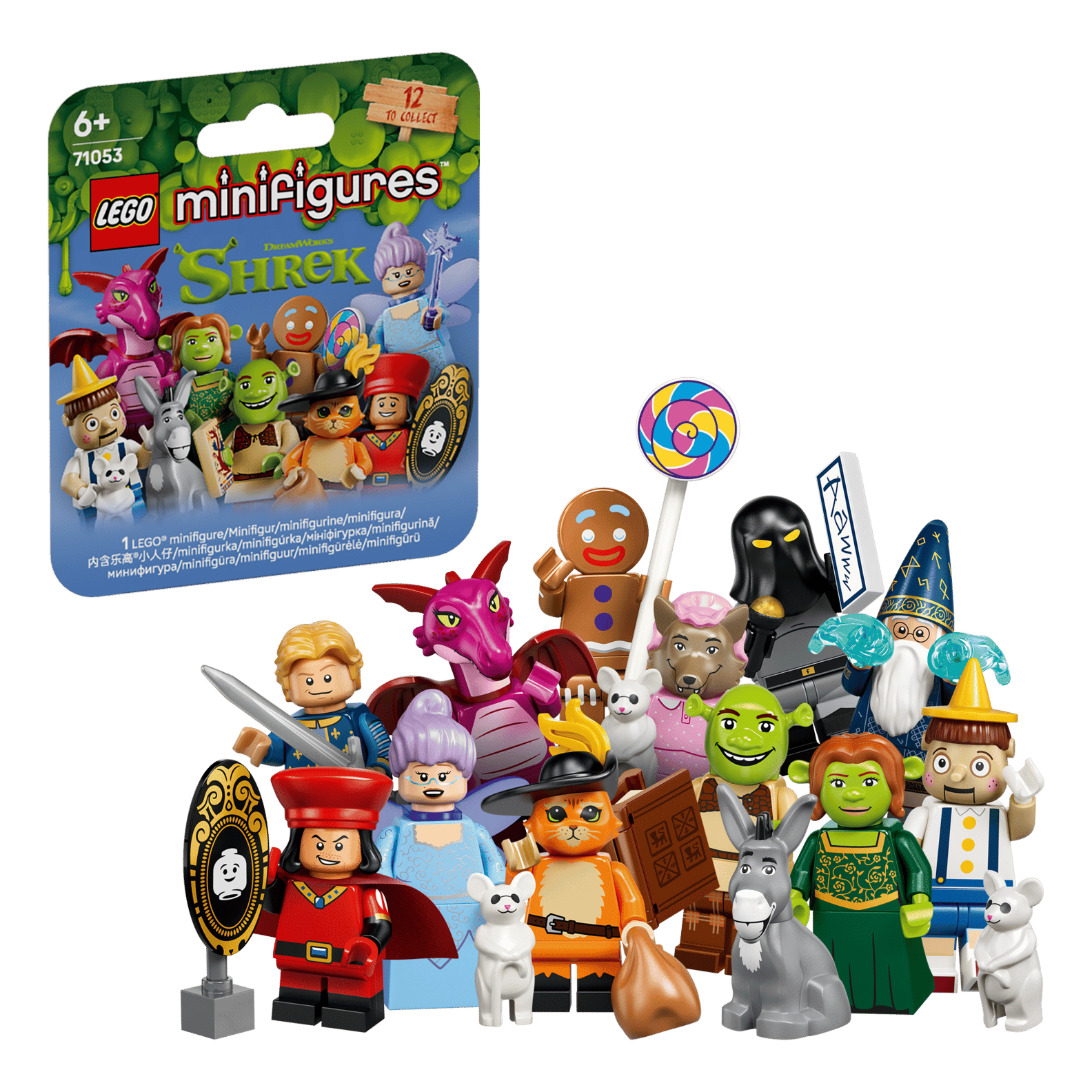 LEGO Minifigures CMF Shrek 71053 serie completa da collezione con 12 box sigillati originali