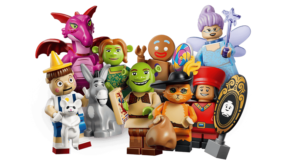 Collezione completa LEGO  Minifigures CMF Shrek 71053 con tutti i personaggi da collezione