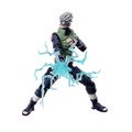 Kakashi Hatake Blokees Naruto Champion Class con effetto speciale del Mille Falchi attivato EAN 810181532838 set 75617 
 Chiaro	I capelli presentano la classica forma a punte orientata verso l'alto. La pelle è chiara Il tessuto scuro copre la bocca e il naso. Il coprifronte blu navy include piastre frontali  classico gilet dei Jonin è verde opaco,
La maglia a maniche lunghe e i pantaloni riprendono una tonalità blu scura uniforme, interrotta dalle fasce bianche attorno alla coscia.

